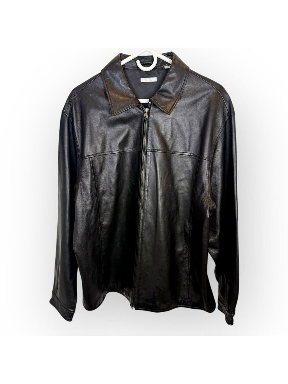 Halogen Men's Black Genuine Leather Shell Jacket Size Large